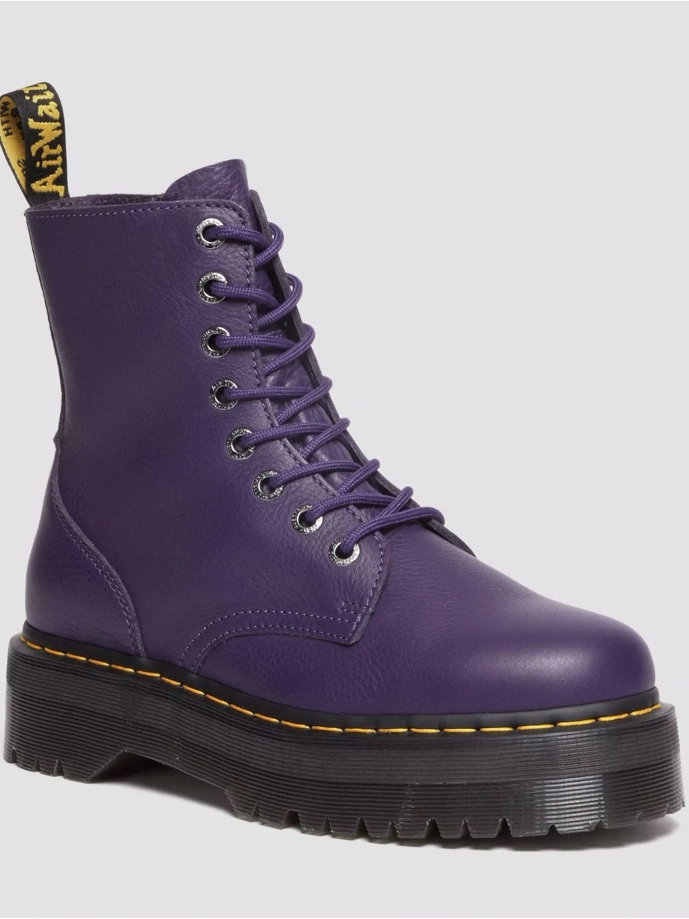 Dr. Martens Purple Leather Lace-Up Platform Boot